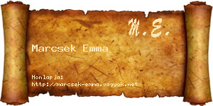 Marcsek Emma névjegykártya